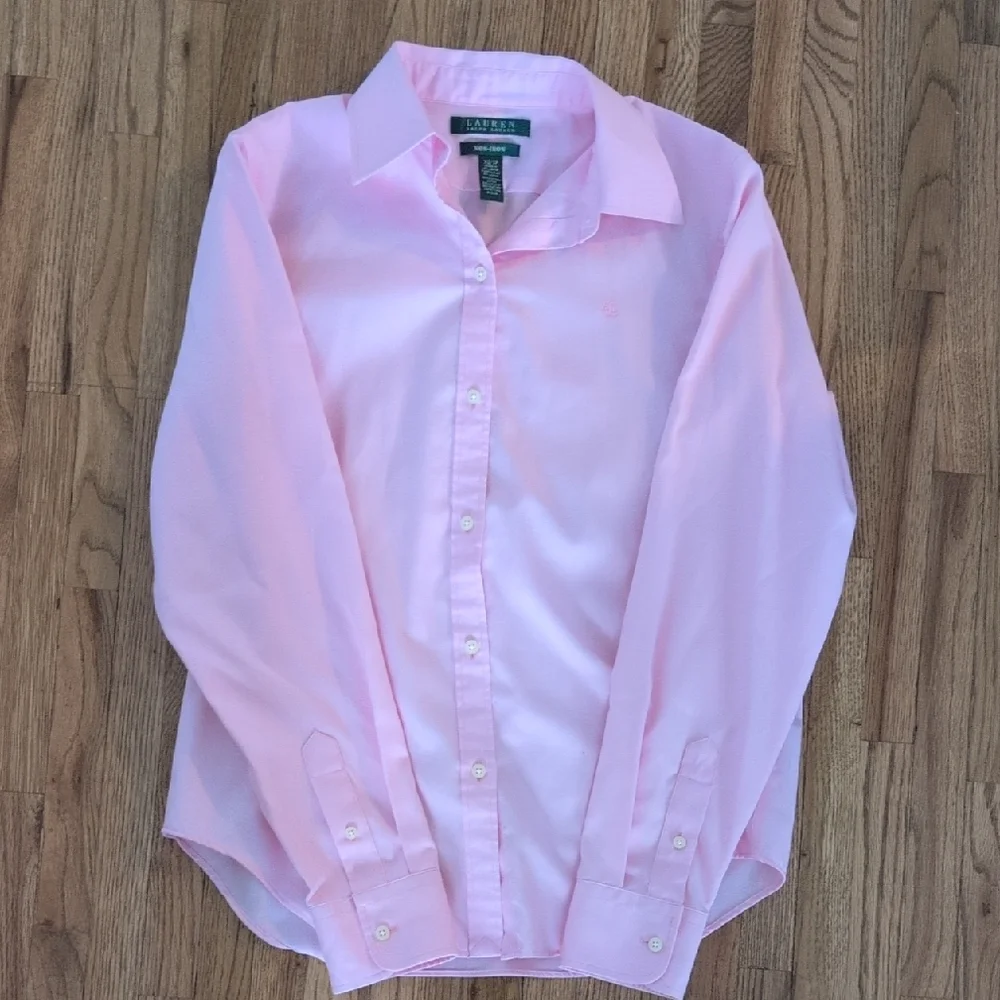Ralph Lauren non-iron oxford shirt Pink Monogrammed - Picture 1 of 6